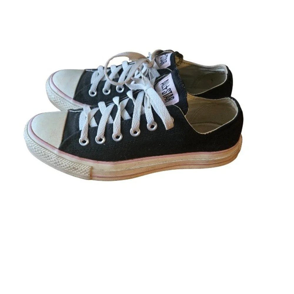 All Star Converse Low Chuck Taylor Women Size 8.5 Black Pink Grunge‎ 90s punk - Picture 6 of 13